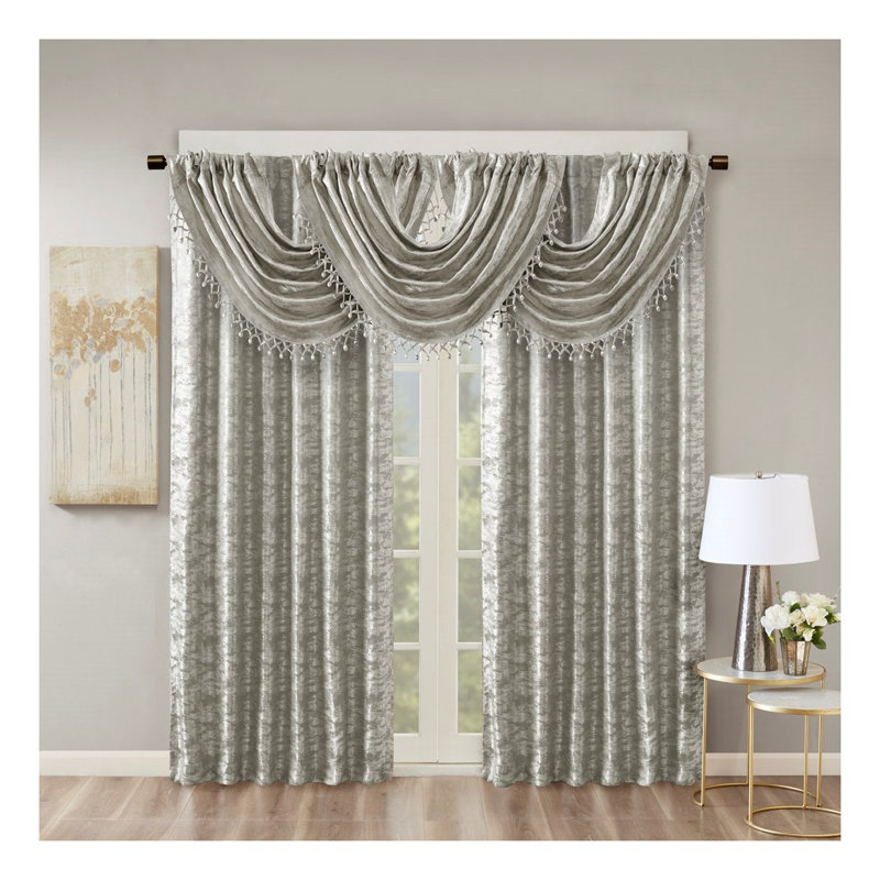 Panneau de rideau occultant avec passe-tringle Jacquard, 95" H x 50" L x 0.13" W