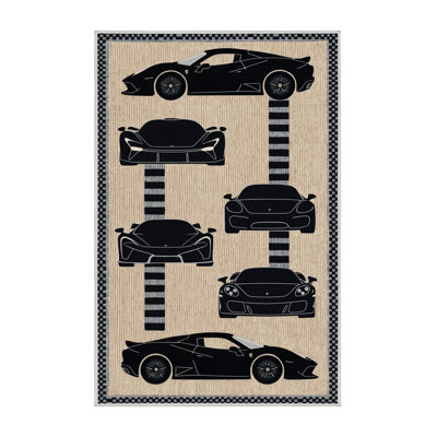 Tapis beige lavable à la machine