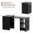 Extendable Folding Desk with Storage Shelf and Charging Station, Foldable Study Table for Small Spaces, Home Office, Dorm Room, Multi-Functional Computer Desk,Black-741820889