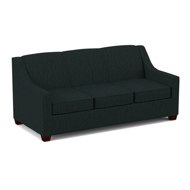 Phillips Square Arm Sofa with Reversible Cushions, Fluff Rain, Empire Mahogany, 34.5" H x 68" W x 36" D