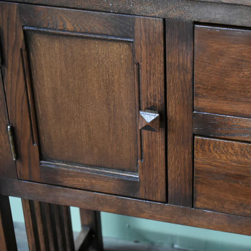 Walnut Solid Oak Console Table with Storage