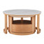 Table basse ronde emboîtable avec plateau en marbre blanc (table incluse seulement)