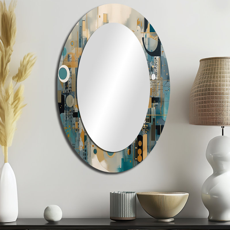 Transcendent Reality V - Miroir mural ovale moderne, 36 po x 24 po