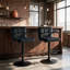 Tabourets de bar rembourrés en velours Mid-Century-911706677