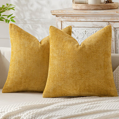 Paquet de 2 housses de coussins décoratifs décoratifs en boho de 18 x 18 pouces en or neutre et bohème décoratifs de style bohème pour la maison