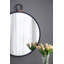 Miroir mural 24 po x 27 po avec cadre noir, miroir décoratif minimaliste contemporain pour le salon, le vestibule, le vestibule, la chambre à coucher