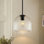 Luminaire suspendu simple en verre nervuré l 10 po et en métal (ensemble de 2)