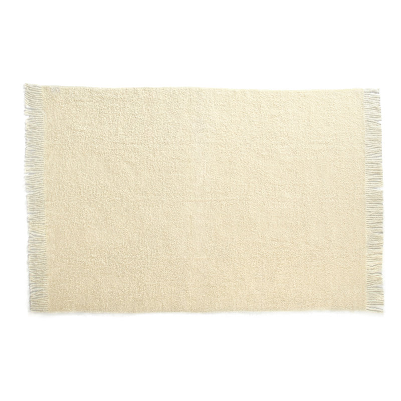 Jeté décoratif en fibre d'alpaga Fibre par Auskin - finition bouclée traditionnelle 57 x 71 po, Crème