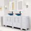 Ensemble de meuble-lavabo double 72 po avec plateau en bois, lavabo vasque, robinet en alliage de zinc et pieds en bois massif Gizzel-596509555-596509554-596509511