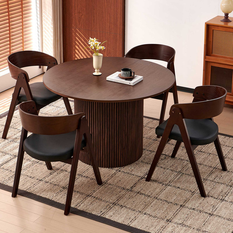Doreah 5 - Piece Dining Set, Walnut Brown