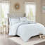 Housse de couette en coton grand format réversible avec motifs bicolores et médaillons