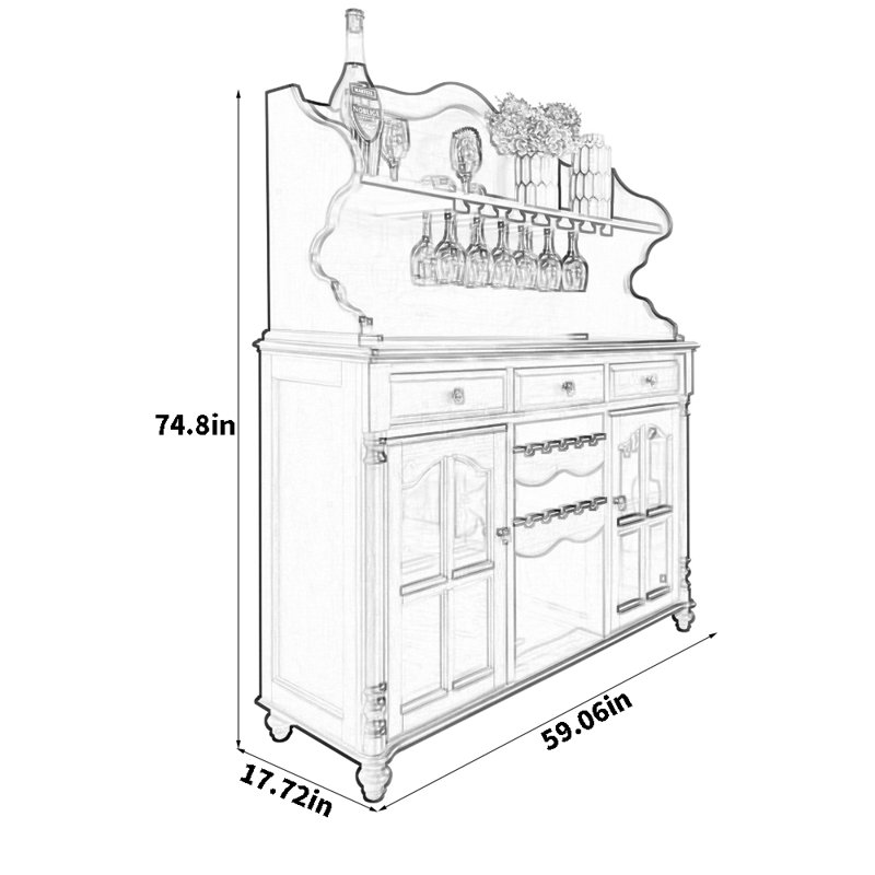 Buffet rétro multifonctionnel