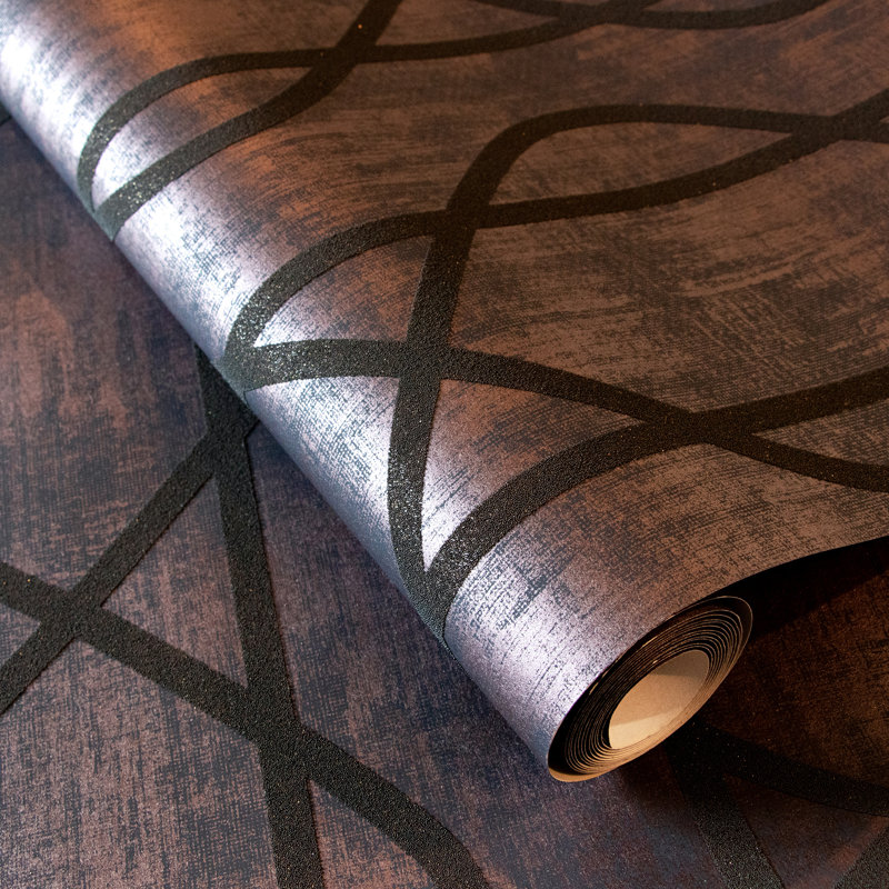 Universe Collection Saturn Glass Stone Geometric Lines Wallpaper Roll, Blue