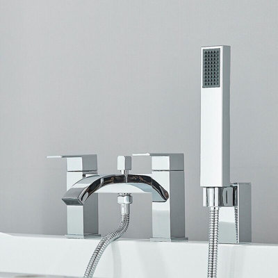 Aiysha 2 Handle Waterfall Faucet with Diverter and Handshower Included