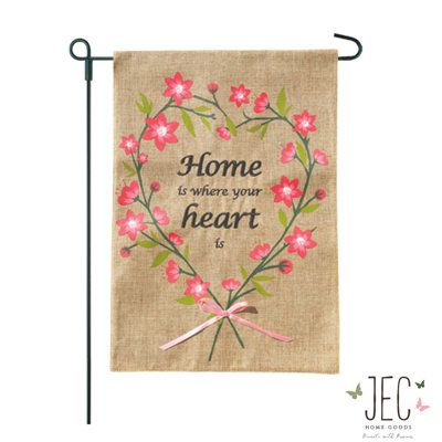 Double Sided 21 in. H x 14 in. W Burlap and Polyester Garden flag