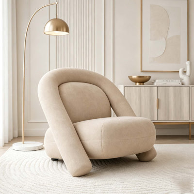 Lounge chair,accent chair, 32inch Velvet Fabric Decorative clubchair, with special design