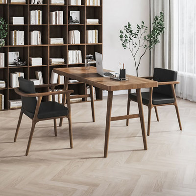 Nut-brown Rectangular Solid Wood Writing desk