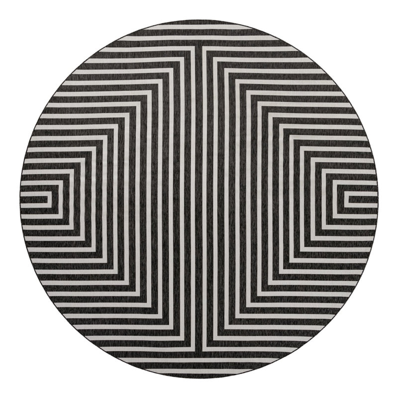 Geometric Indoor / Outdoor Rug, Round 12'