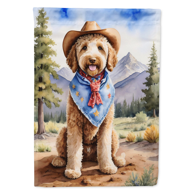 Drapeau Cowboy Welcome House, Labradoodle