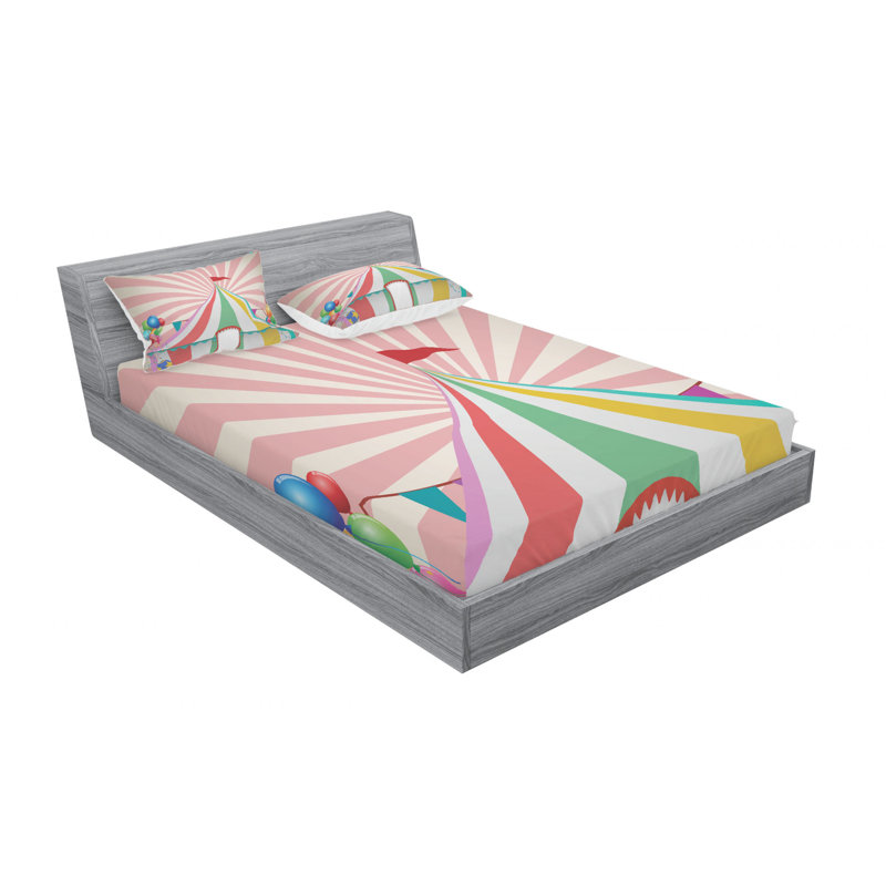 Microfiber Striped Sheet Set, Full Sheet Set with Fitted Sheet