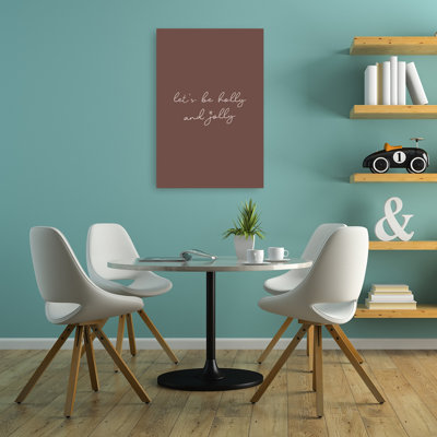 «Let's Be Holly Jolly Elegant Minimalist Abstract Winter Landscape», reproduction d'art mural