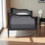 Lit de jour en bois et rotin noir Aaliyana, H 35,34 po x l 78,18 po x L 41,28 po