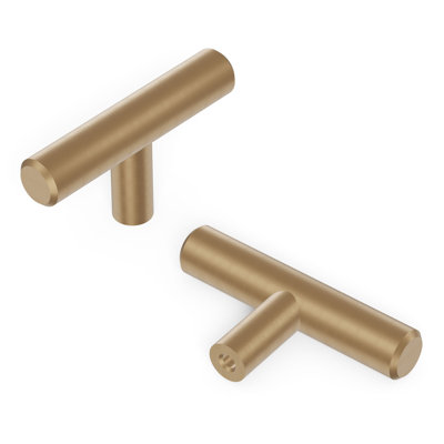 Poignée en T de la collection Bar Pulls - poignées d'armoire bronze brun champagne 2-3 / 8 "x 1/2" - Quincaillerie minimaliste et contemporaine pour tiroirs et armoires