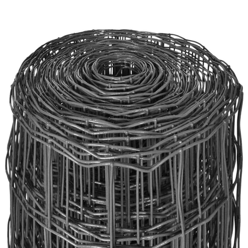 Lunado Grey Metal Wire/Mesh Fence, 80cm H x 1000cm W, Grey