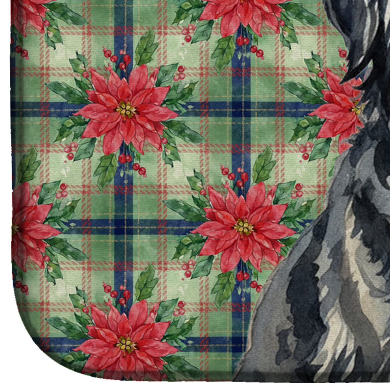 Tapis de vaisselle Bouvier des Flandres Christmas PoinsettIas