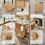 Ensemble de table de salle à manger pliable en bois massif et de 4 chaises avec rangement intégré pour chaises Oliver-1210342390-1210342391