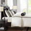 Ensemble 8 pièces de couette surdimensionnée à broderies pour grand lit, en noir et blanc, luxueuse et élégante
