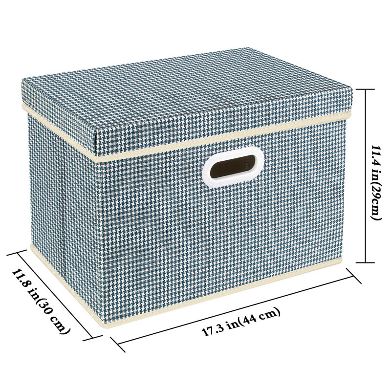 Ebern Designs Fabric Decorative Bin, Blue/White