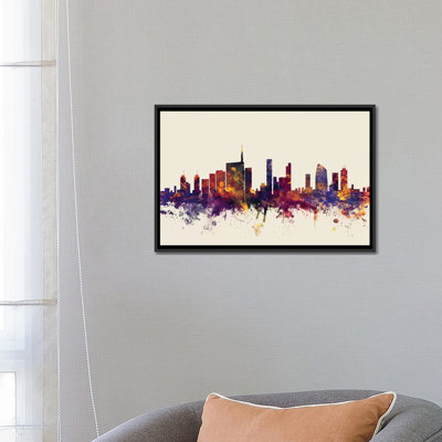Skyline Series: Milan, Italie, impression sur toile tendue beige