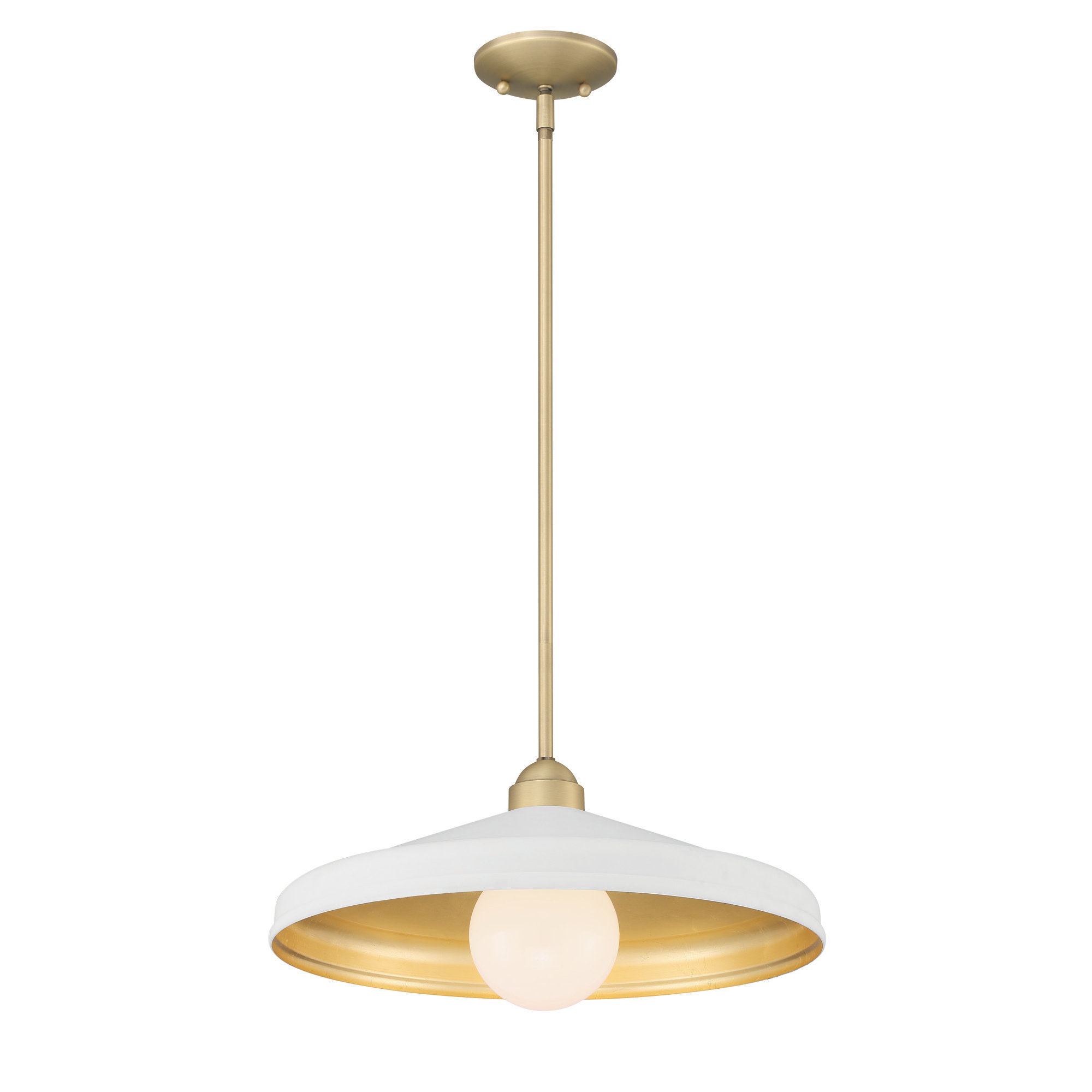 Delilah Single Light Metal Dimmable Pendant, White