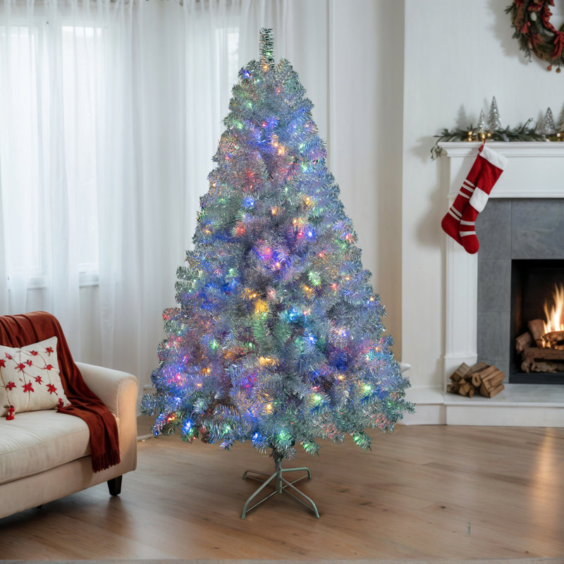 Sliver Pre-lit Artificial Christmas Tree, 3'6"