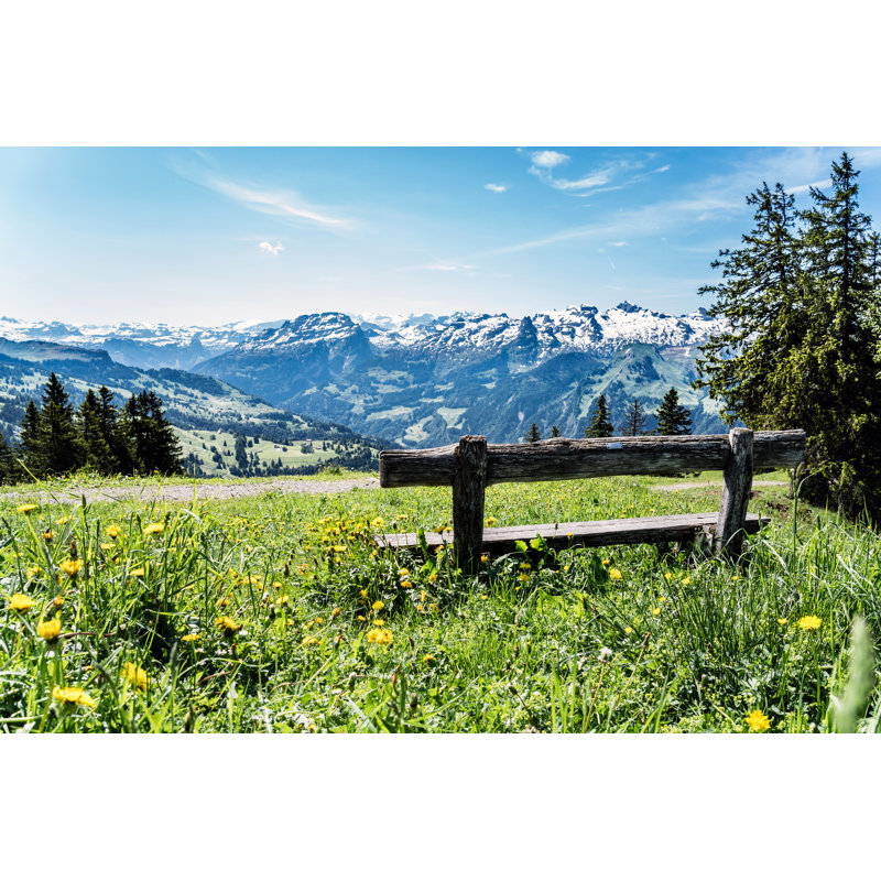Park Bank On The Rotenflue, Schwyz, Lake Lucerne, Alps, Switzerland - Wrapped Canvas Print, 30cm H x 46cm W x 3.8cm D