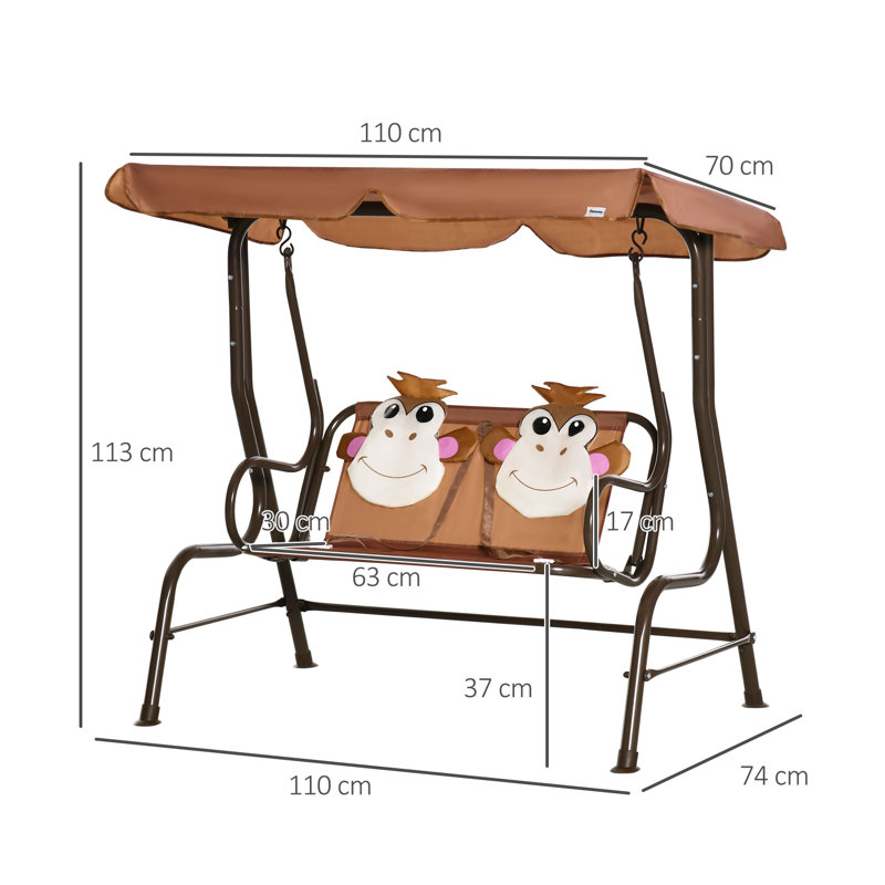 Hultgren Porch Swing with Stand, Brown/Coffee