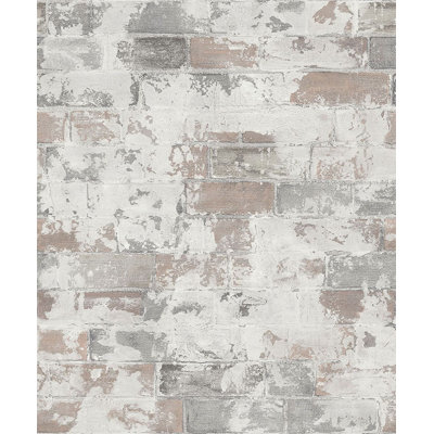 Rouleau de papier peint effet fausses briques L 33 pi x l 21 po