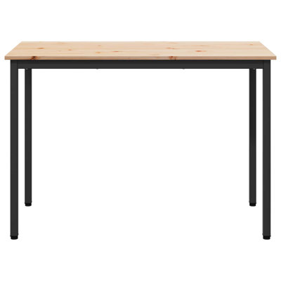 Solid Wood Top Metal Base Dining Table