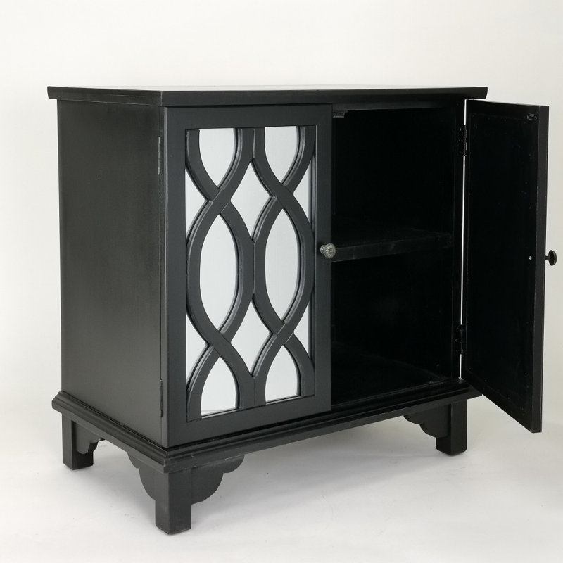 Elowen Accent Cabinet, Black Lacquer