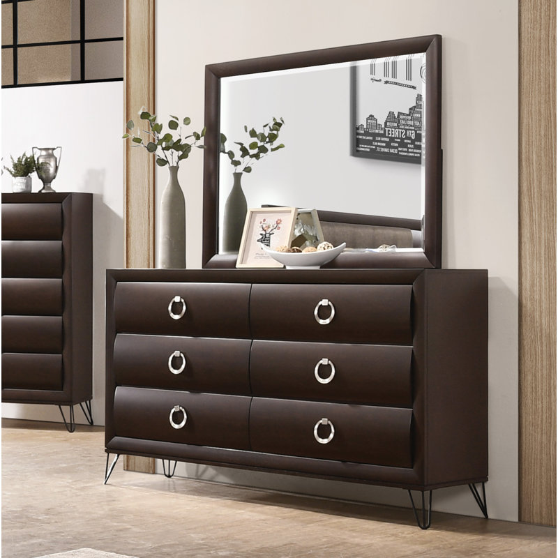 Commode 6 tiroirs avec Miroir Cottman