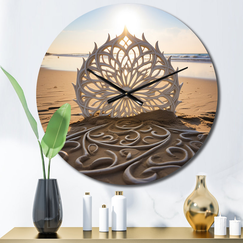 Horloge murale Majestic Mandala On The Beach I, Petit