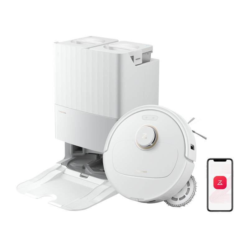 Roborock Qrevo S5V Robot Vacuum Cleaner, Flexiarm Edge Mopping, 12,000Pa Suction, Dual Zero-Tangle System, Obstacle Avoidance, Self-Washing&Drying