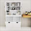 Grande armoire de salle de bain à deux compartiments avec panier à linge inclinable et 2 tablettes réglables - Blanc