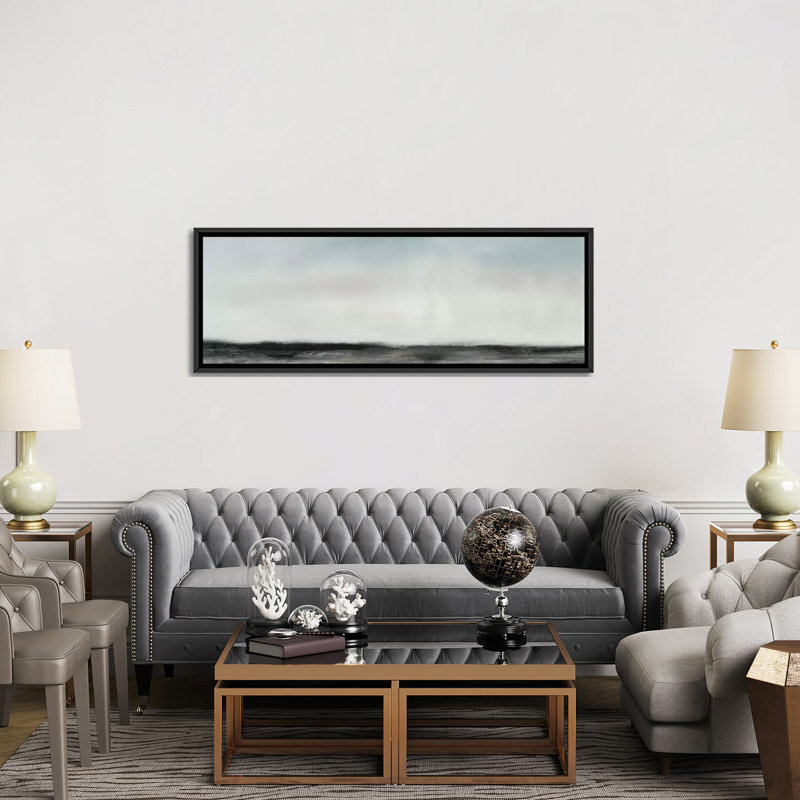«Horizon View II» par Sharon Gordon, impression sur toile tendue sur châssis, H 24 po x l 72 po x P 1,5 po, Cadre noir
