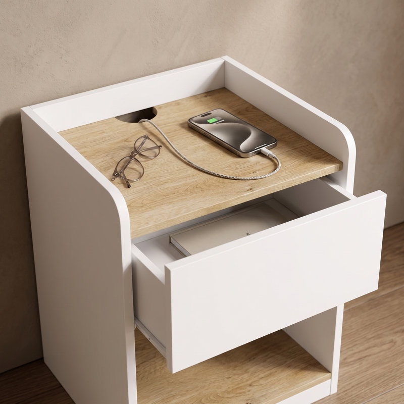 Solid Wood Square Accent Cabinet, White