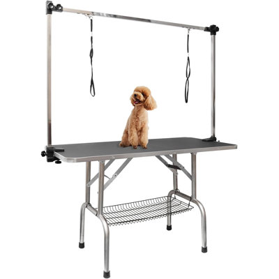36 Inch Foldable Dog Grooming Table with Adjustable Arm, Nooses & Storage Basket - Non-Slip Pet Grooming Station for Dogs & Cats - Supports Up to 300 lbs (36 inches)