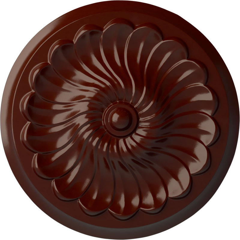 Médaillon de plafond en spirale Endurathane, Acajou brossé