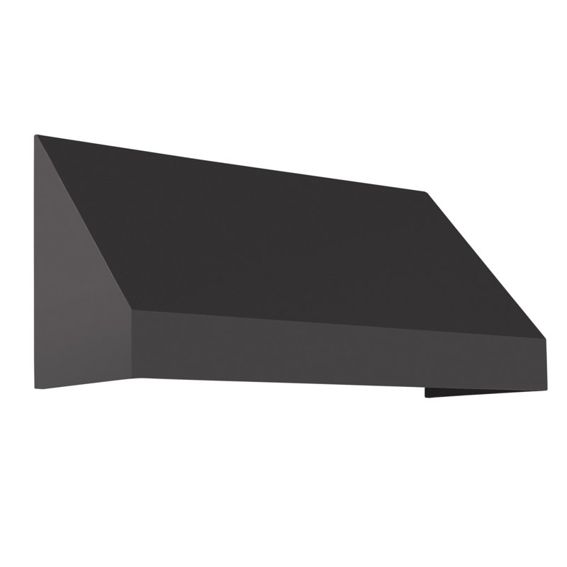 Auvent fixe en tissu acrylique New Yorker Awntech, H 18 po x l 124,5 po x P 36 po, Noir