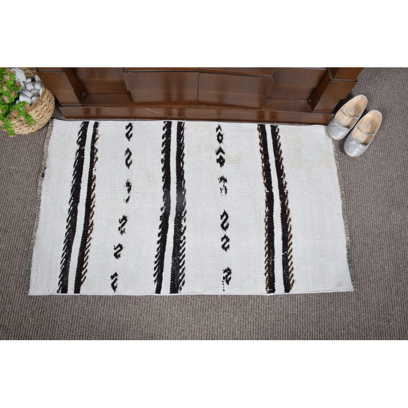 Tapis d'entrée bohémien avec tapis d'entrée en laine turque de style rétro avec motif tribal